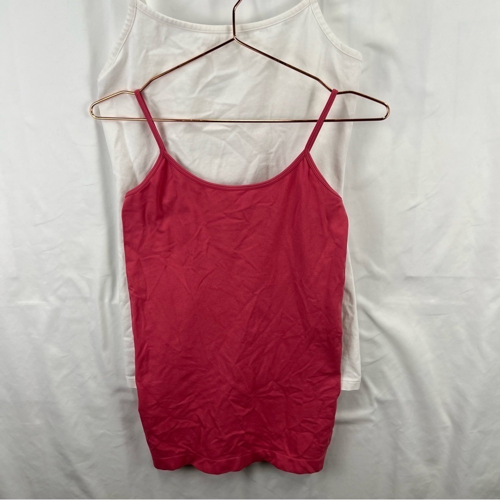 Maurices - Women's Spaghetti Strap Tank Top - White and Pink - 2 Pack - S/M